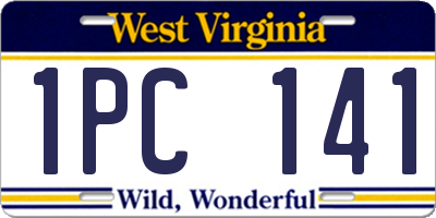 WV license plate 1PC141