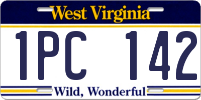 WV license plate 1PC142