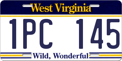WV license plate 1PC145