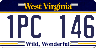 WV license plate 1PC146