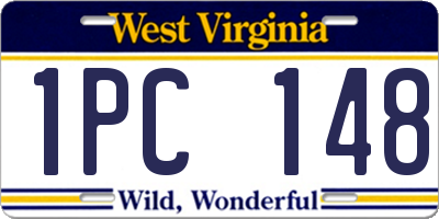 WV license plate 1PC148