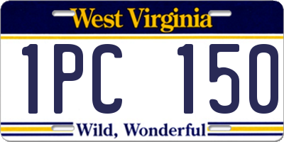 WV license plate 1PC150