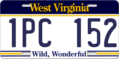 WV license plate 1PC152