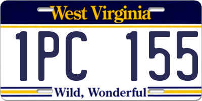 WV license plate 1PC155