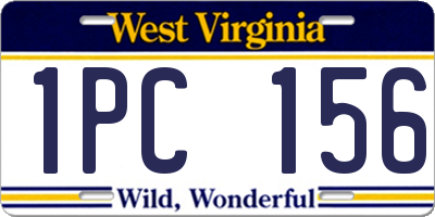 WV license plate 1PC156