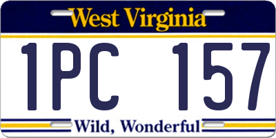 WV license plate 1PC157