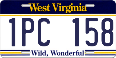 WV license plate 1PC158