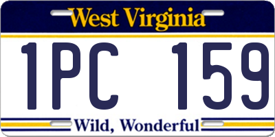 WV license plate 1PC159