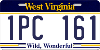 WV license plate 1PC161