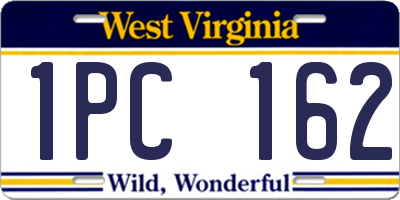 WV license plate 1PC162