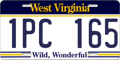 WV license plate 1PC165