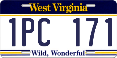 WV license plate 1PC171