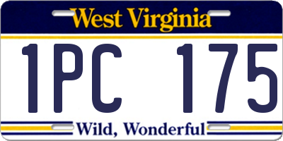 WV license plate 1PC175