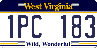WV license plate 1PC183