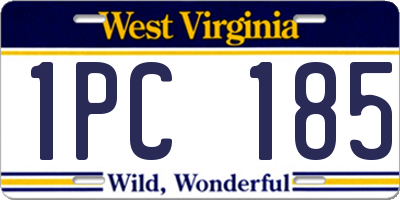 WV license plate 1PC185