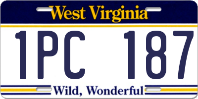 WV license plate 1PC187