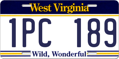 WV license plate 1PC189