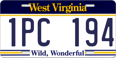 WV license plate 1PC194
