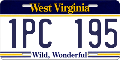 WV license plate 1PC195