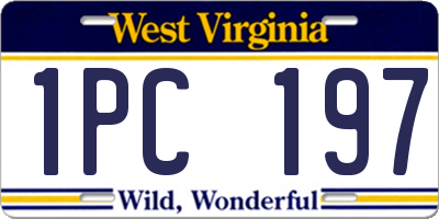 WV license plate 1PC197