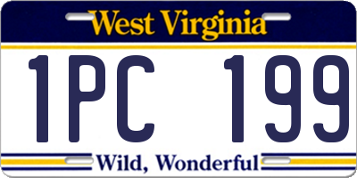 WV license plate 1PC199