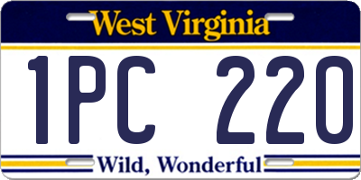 WV license plate 1PC220