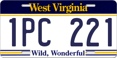 WV license plate 1PC221