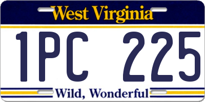 WV license plate 1PC225