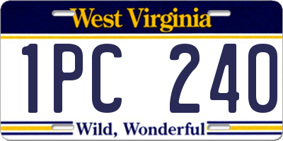 WV license plate 1PC240