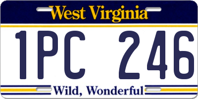 WV license plate 1PC246