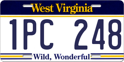 WV license plate 1PC248