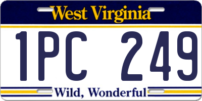 WV license plate 1PC249