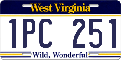 WV license plate 1PC251