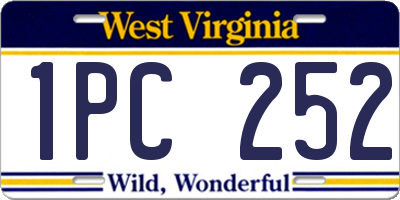 WV license plate 1PC252