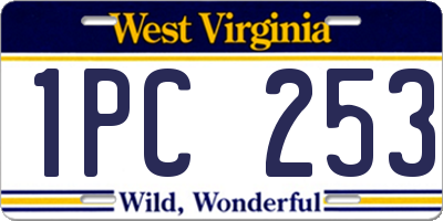 WV license plate 1PC253