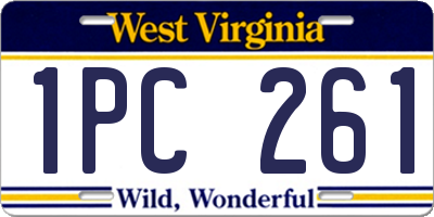 WV license plate 1PC261