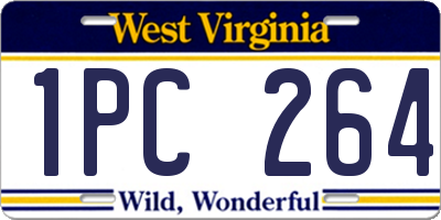 WV license plate 1PC264