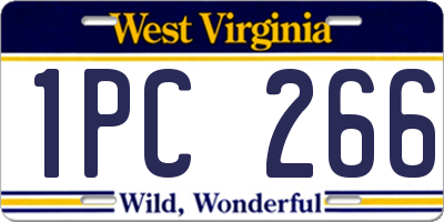 WV license plate 1PC266