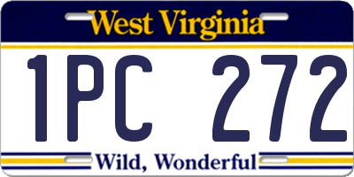 WV license plate 1PC272
