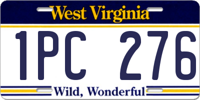 WV license plate 1PC276