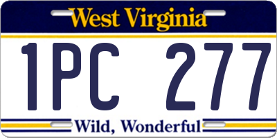 WV license plate 1PC277