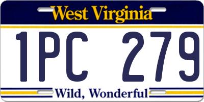 WV license plate 1PC279