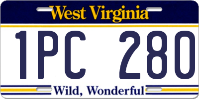 WV license plate 1PC280