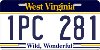 WV license plate 1PC281