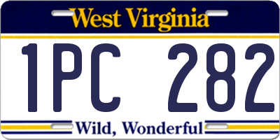 WV license plate 1PC282