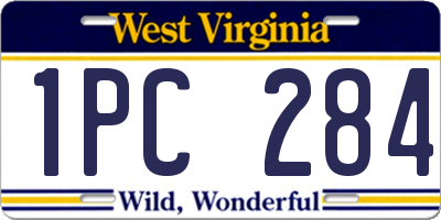 WV license plate 1PC284