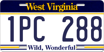 WV license plate 1PC288