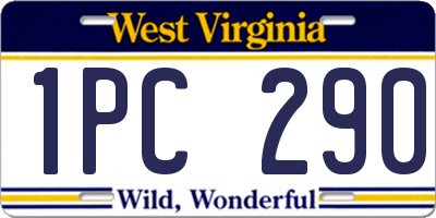 WV license plate 1PC290
