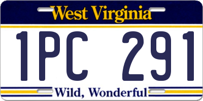WV license plate 1PC291