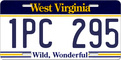 WV license plate 1PC295